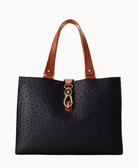 Ostrich Large Logo Lock Tote