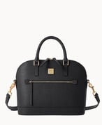 Saffiano Domed Zip Satchel