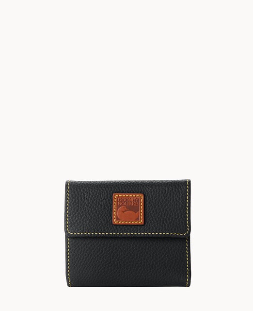 Pebble Grain Small Flap Credit Card Wallet